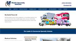 Desktop Screenshot of mobilespecialtyvehicles.com